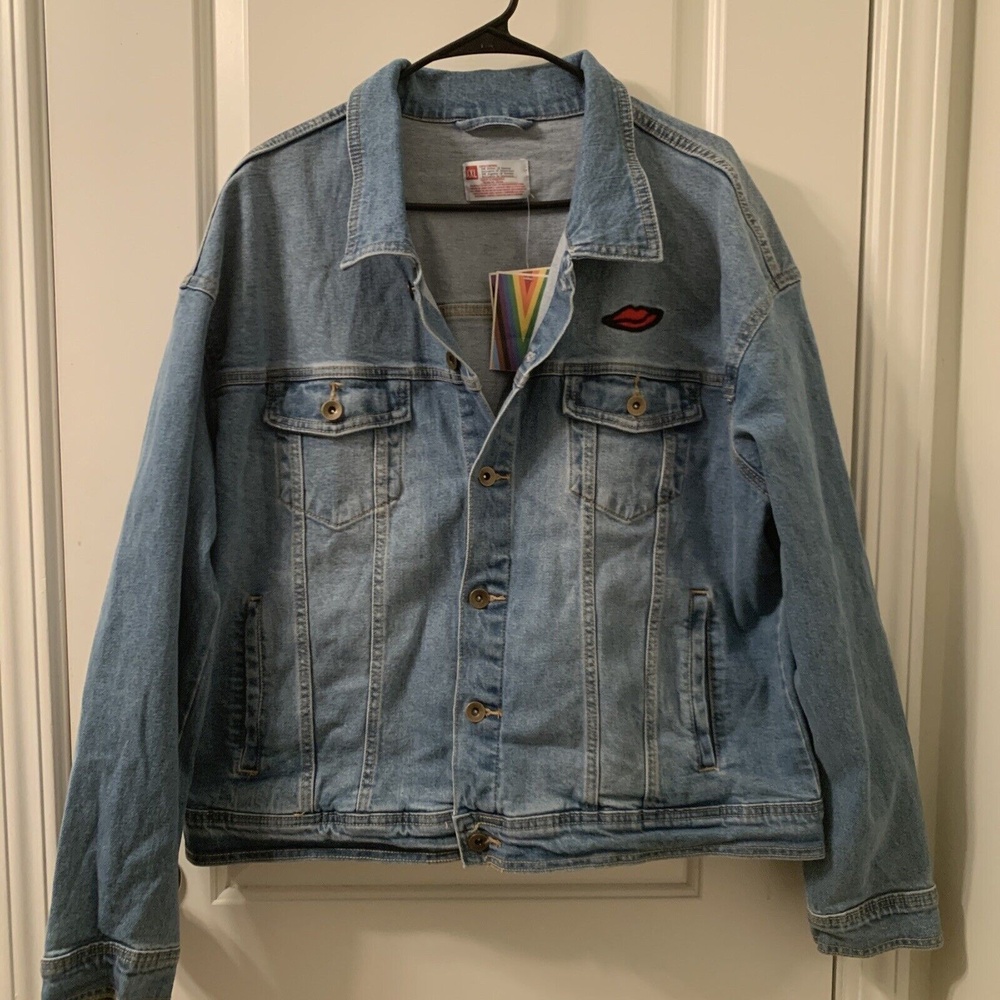 Take Pride Men's Blue Jean Jacket Button New York Stonewall 1969 Size XXL